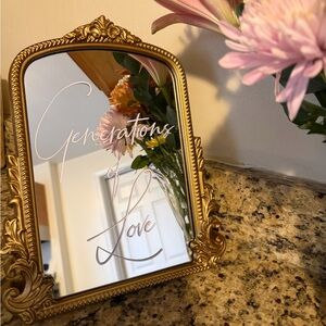 “Generations of Love” Mirror for Wedding Decor/Memory Table - Gold, 8x12”